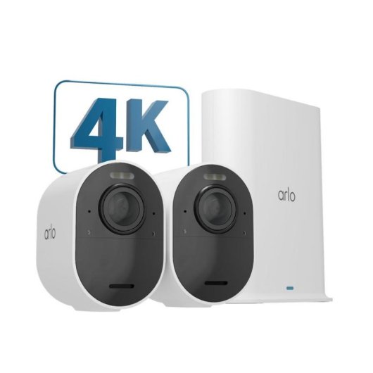 Caméra de surveillance Arlo Ultra 2 XL 4K Vision Nocturne Intérieur et Extérieur Alarme Contrôle Vocal Audio Bidirectionnel