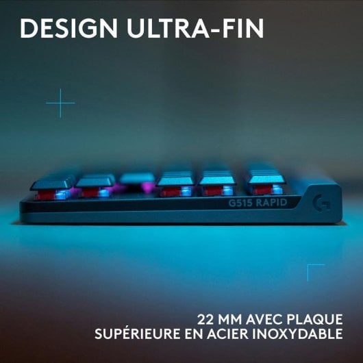 Teclado Logitech G G515 RAPID TKL magnético compacto RGB AZERTY francés