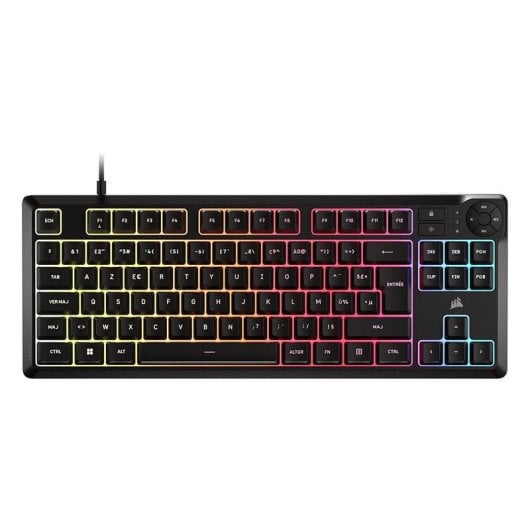 Tastiera Corsair K55 Core TKL a membrana RGB AZERTY Francese multimediale