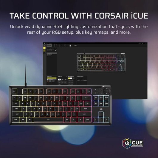 Clavier Corsair K55 Core TKL membrane AZERTY Français avec RGB et macros