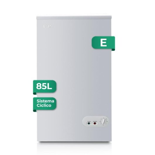 Congelador horizontal SVAN SVCH101FS 85L puertas de cristal ruedas eficiencia E