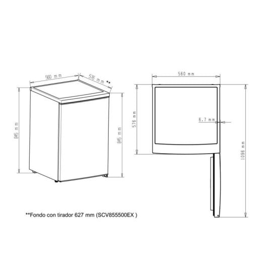 Congelatore SVAN SCV855500EX 85L Inox Porta Reversibile Classe E 40dB