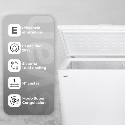 Congelatore Svan SCH3001EDC 287L Dual Cooling LED Display Bianco