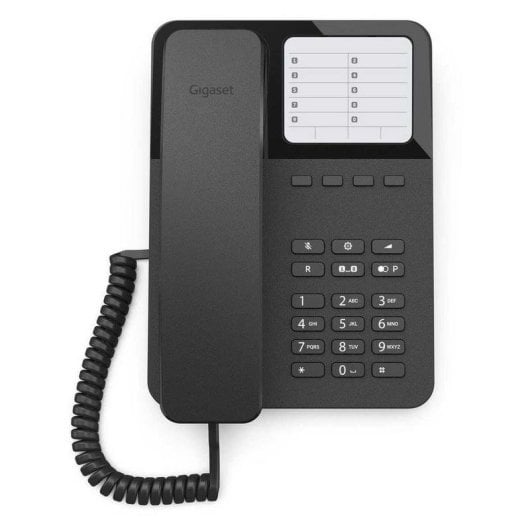 Teléfono Gigaset Desk 400 con cable 10 memorias marcación directa manos libres negro