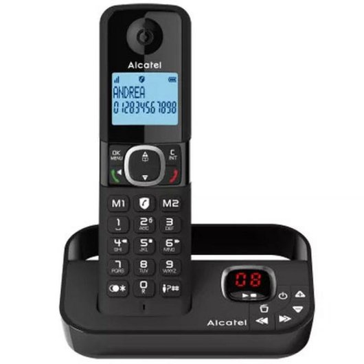 Téléphone Alcatel F860 Sans Fil DECT Répondeur Haut-parleur Blocage Appels Noir