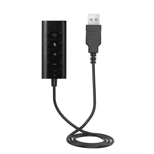 Casque audio INOVU Hello Pro avec fil Jack 3,5 mm USB et adaptateur USB-C, stéréo, télécommande, noir