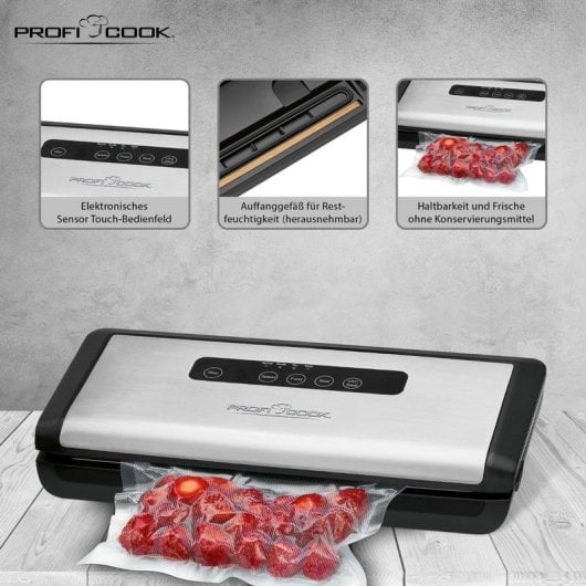 Sellador a vácuo ProfiCook PC-VK 1146 Inox 120 W dupla soldadura