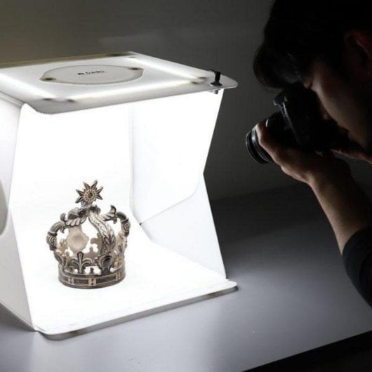 Caixa de luz fotográfica ORANGEMONKIE Foldio 2 Plus iluminação LED regulável 590x415x600mm