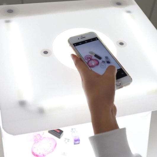 Caixa de luz fotográfica ORANGEMONKIE Foldio 2 Plus iluminação LED regulável 590x415x600mm