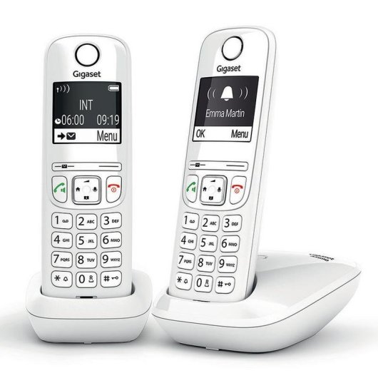 Téléphone sans fil Gigaset AS690 Duo Blanc 2 combinés mains libres 100 contacts