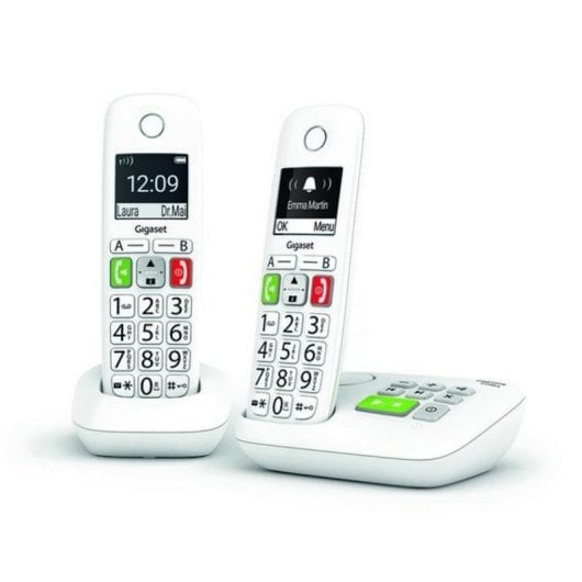Téléphone sans fil Gigaset E290A Duo Blanc avec répondeur et grandes touches