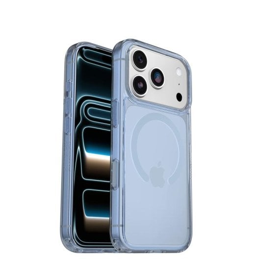 Funda para móvel OtterBox Symmetry Clear MagSafe Capa PC TPU Azul Transparente Proteção MIL-STD-810G para iPhone 17 Pro