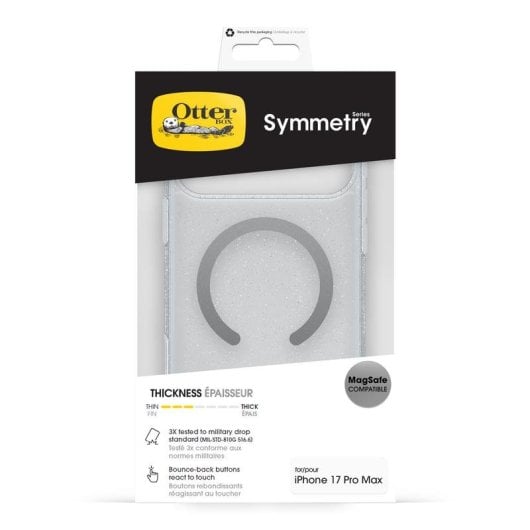 Funda para móvel OtterBox Symmetry Clear MagSafe capa policarbonato transparente proteção extra para iPhone 17 Pro Max