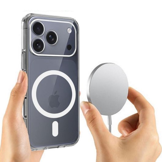 Coque pour mobile Akashi ALTCI17PMXMAG Coque TPU Transparente Bords Renforcés MagSafe pour iPhone 17 Pro Max