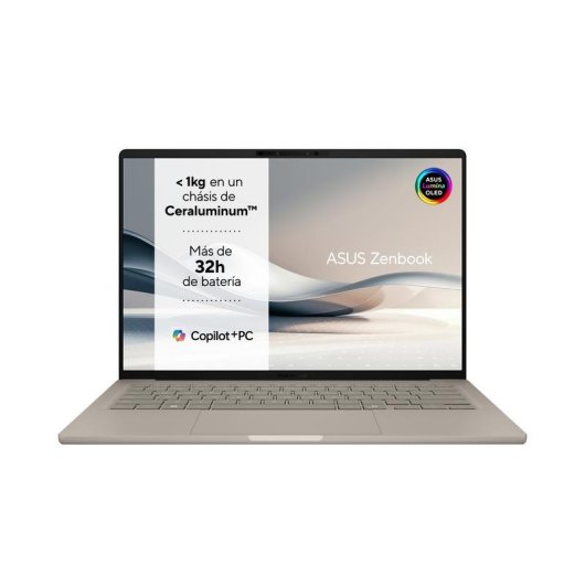 Portátil ASUS Zenbook A14 OLED 14" Snapdragon X1-26-100 32GB 512GB SSD Adreno Windows 11 Home