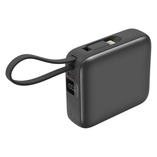 Powerbank Akashi ALTPBCAB10GR 10000 mAh Schwarz USB-C Lightning integriert