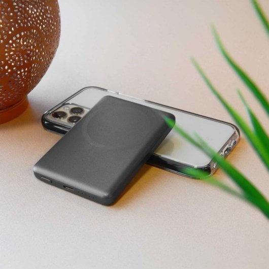 Powerbank Akashi ALTPBMAG5BLK 5000 mAh Schwarz MagSafe kabellos USB USB-C