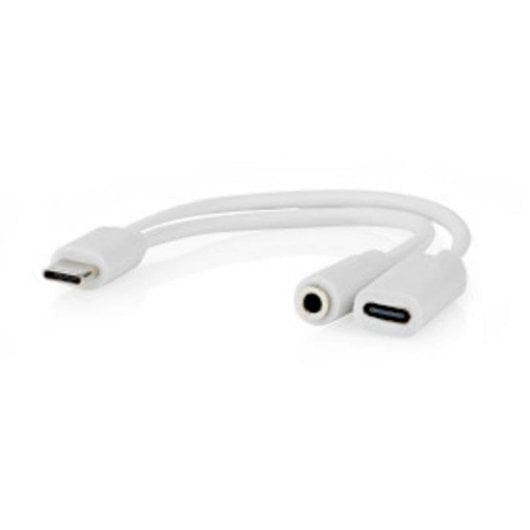 Cable USB C Nedis CCGB64922WT01 0,1 m carga rápida blanco