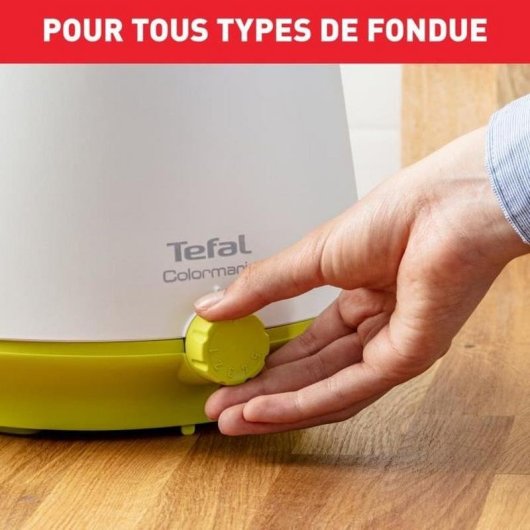 Casserole à fondue Tefal EF260312 verte blanche 8 poignées acier nickelé