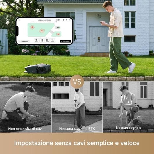 Robot tagliaerba MOVA M600 KIT controllo remoto 600 m² IPX6 pendenze 45 %