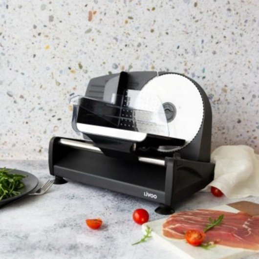 Trancheuse LIVOO DOM396 150 W lame 19 cm métal noir épaisseur réglable