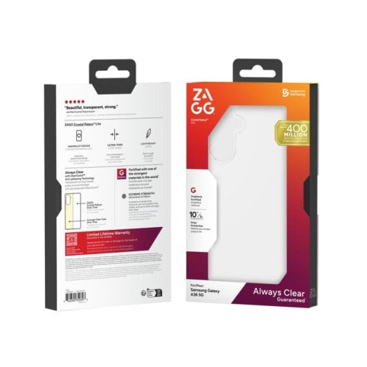 Funda para móvil Zagg Crystal Palace Lite Cover Graphene Transparente Antichoc pour Galaxy A36 5G