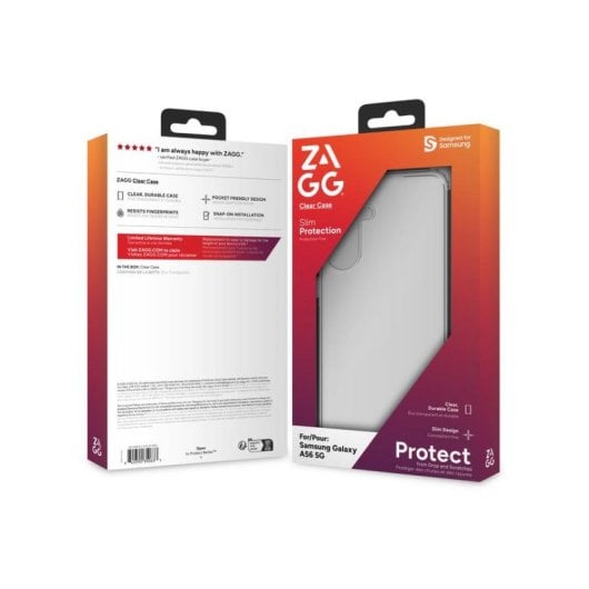 Coque pour mobile Zagg Clear Coque transparente antichocs anti-rayures pour Samsung Galaxy A56 5G