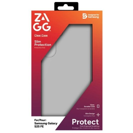 Funda para móvil Zagg Clear Cover Transparente Résistante Anti-traces pour Samsung Galaxy S25 FE