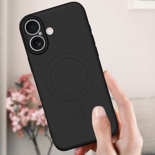 Funda para móvil Akashi ALTCI17MAGB tipo coque silicona negra MagSafe para iPhone 17