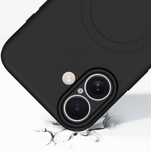 Funda para móvil Akashi ALTCI17MAGB tipo coque silicona negra MagSafe para iPhone 17