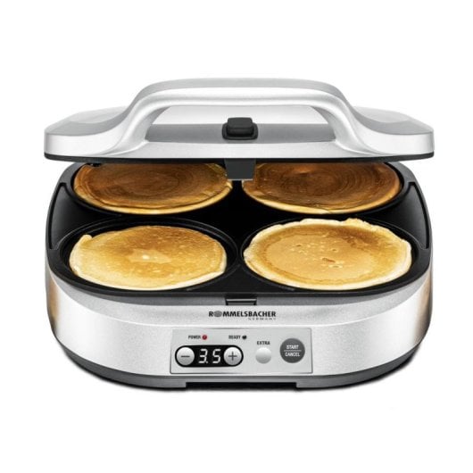Crepe Maker Rommelsbacher PC 1800 4 Stück Antihaft Silber LED Timer