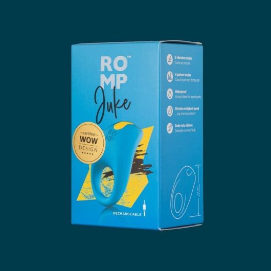 Anel vibrador ROMP Juke silicone azul resistente água 10 modos