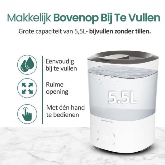 Luftbefeuchter Emerio HF-126736 5,5 l Ultraschall 3 Stufen LED Weiß