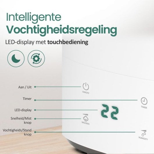 Luftbefeuchter Emerio HF-126736 5,5 l Ultraschall 3 Stufen LED Weiß