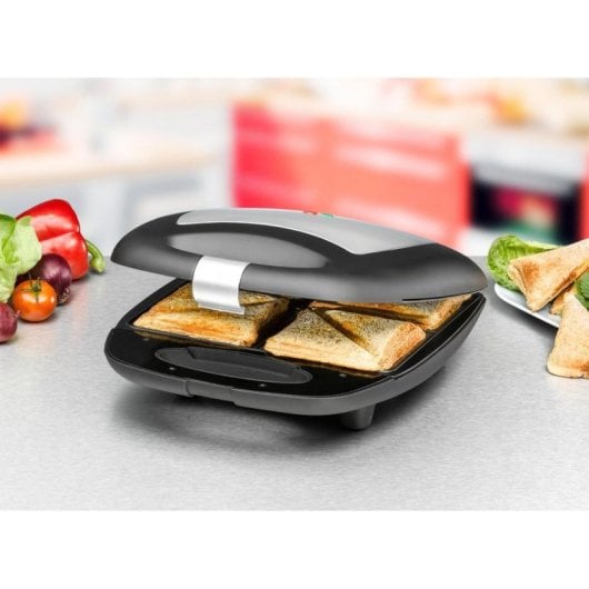 Sandwichmaker Rommelsbacher ST 1410 1400 W Edelstahl Antihaft 4 Sandwiches