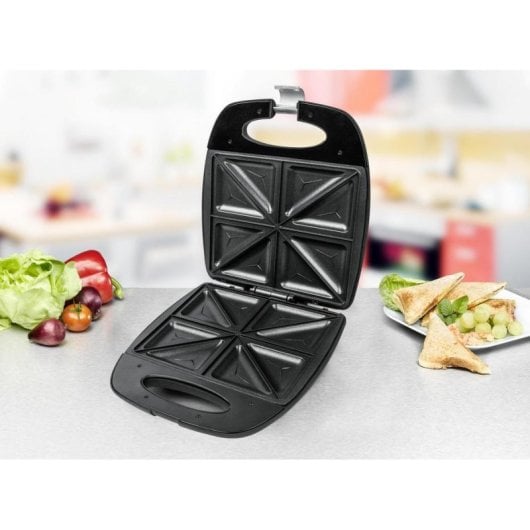 Sandwichmaker Rommelsbacher ST 1410 1400 W Edelstahl Antihaft 4 Sandwiches