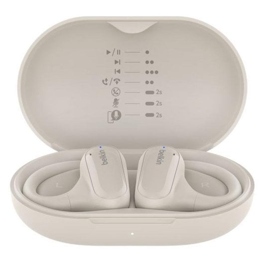 Ecouteurs Belkin SoundForm ClearFit sans fil Bluetooth avec annulation de bruit, sport, résistant IPX5, couleur sable