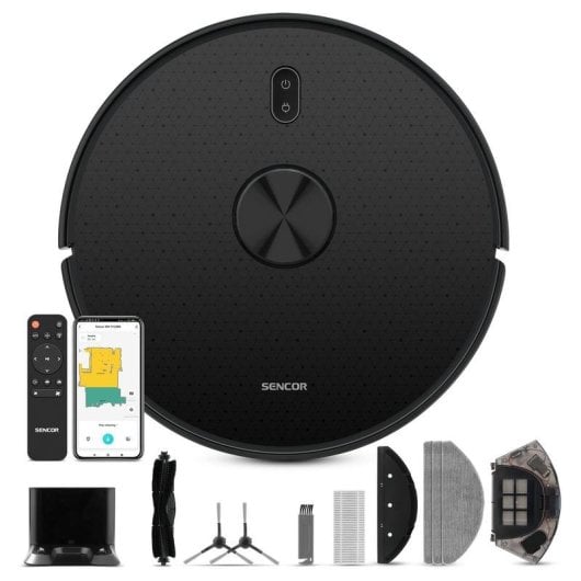 Aspirateur Robot et Laveur Sencor SRV 9120BK Navigation Basique 3.000 Pa Autonomie 140 min