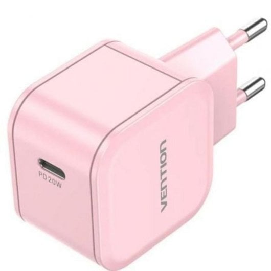 Chargeur mural Vention FEJP0-EU USB-C 20W GaN Rose charge rapide