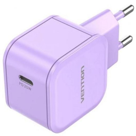 Chargeur mural Vention FEJV0-EU USB-C 20W violet GaN charge rapide PD QC