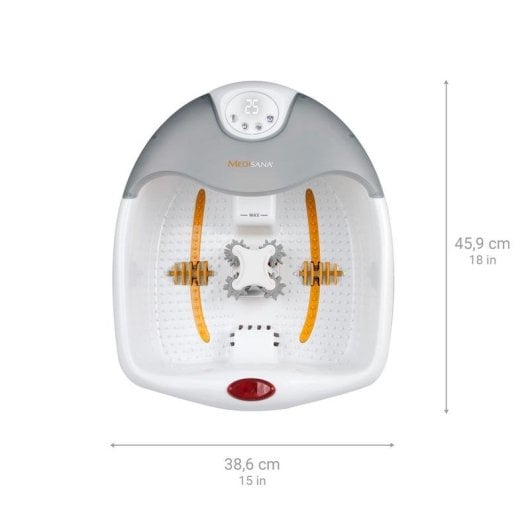 Limpa-pés Medisana FS 885 Hidromassagem Temporizador Função Calor Branco/Cinza