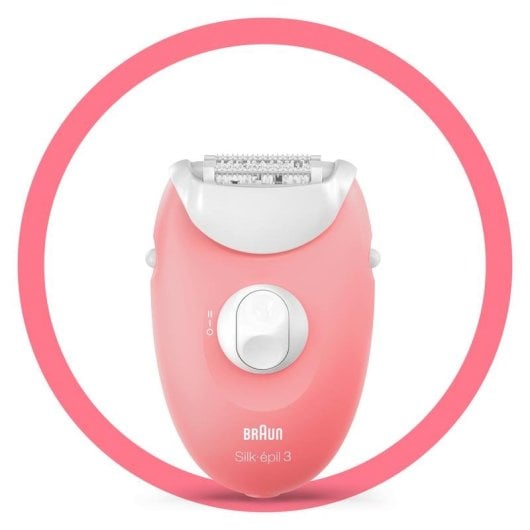 Depilatore Braun Silk-épil 3 SES 3-176 Rosa Bianco 20 pinzette 2 velocità