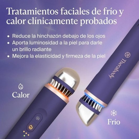 Massajador facial Therabody Theraface Depuffing Wand azul frio e calor bateria