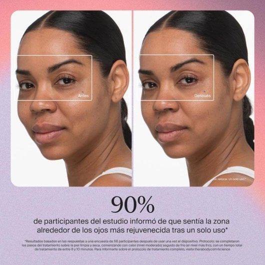 Massajador facial Therabody Theraface Depuffing Wand azul frio e calor bateria