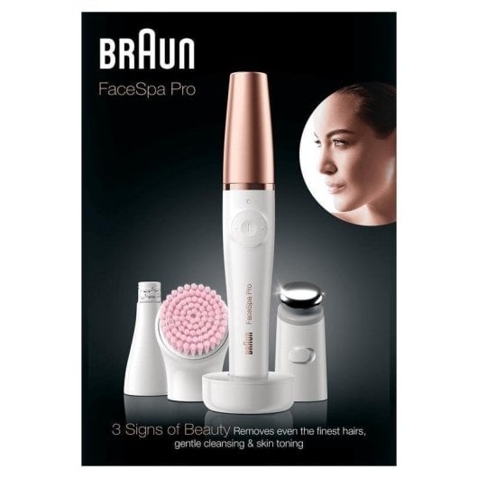 Depiladora Facial Braun FaceSpa Pro SE912 sem Fios 2 Velocidades Wet & Dry