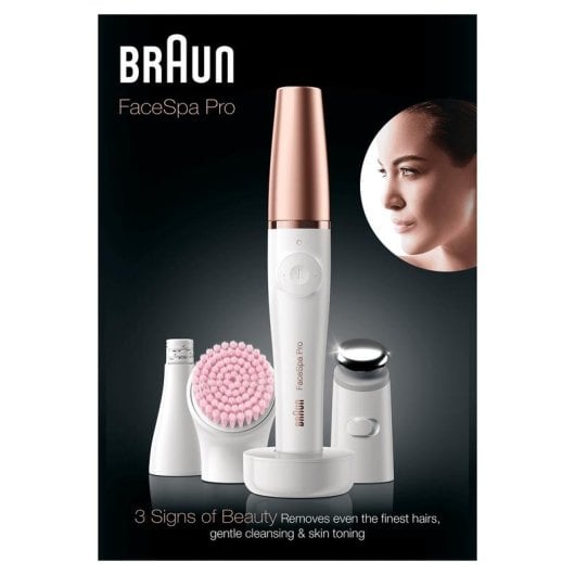 Depilatore facciale Braun FaceSpa Pro SE912 bianco bronzo Wet&Dry 10 pinzette