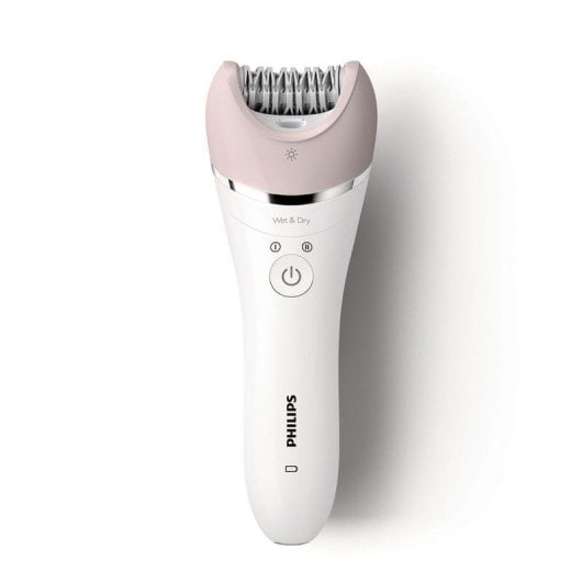 Depilatrice Philips Epilator Series 8000 BRE721/00 Wet & Dry 32 pinzette Rosa Bianco