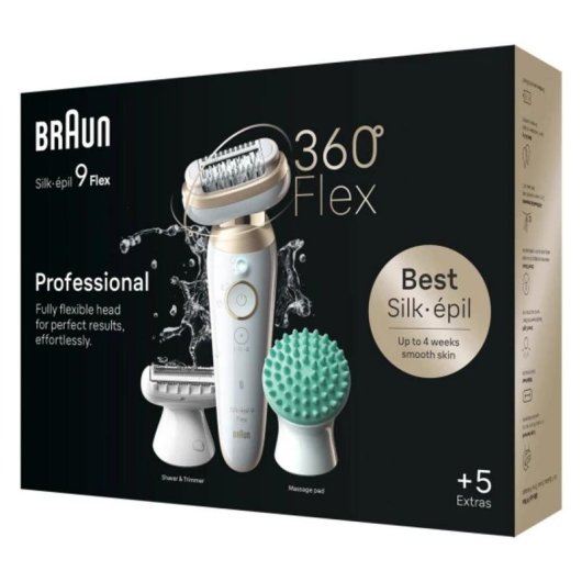 Epilatore Braun Silk-épil 9 Flex 9-071 senza Fili 4 Testine Wet & Dry