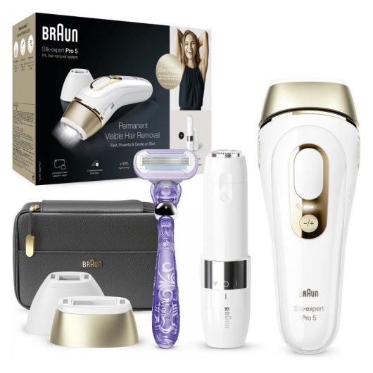 Épilateur IPL Braun Silk-expert Pro 5 PL5149 tête précision or blanc