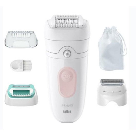 Depiladora Elétrica Braun Silk-épil 5 5-050 sem Fios 3 Cabeças Seco e Húmido